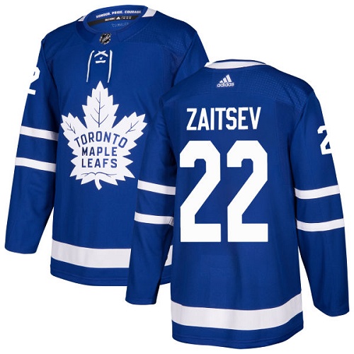 Adidas Maple Leafs #22 Nikita Zaitsev Blue Home Authentic Stitched NHL Jersey